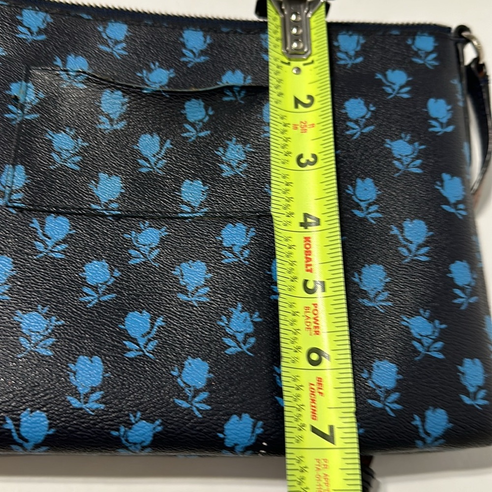 Coach Badlands Blue Midnight Floral East West Pop Out Pouch Crossbody Bag - Picture 12 of 14